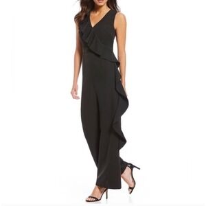 Antonio Melani Eva Jumpsuit Womens 14 Ruffle Sleeveless Wide Leg Jumpsuit‎ Black